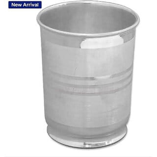 Astro-D 999 Pure Silver Glass 6.5 inches 65 gm for Baby Feeder, Home Decor, (Clear, Silver)