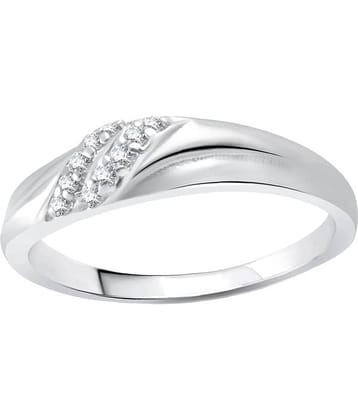 Vighnaharta Simple & Delicate CZ Rhodium Plated  Ring