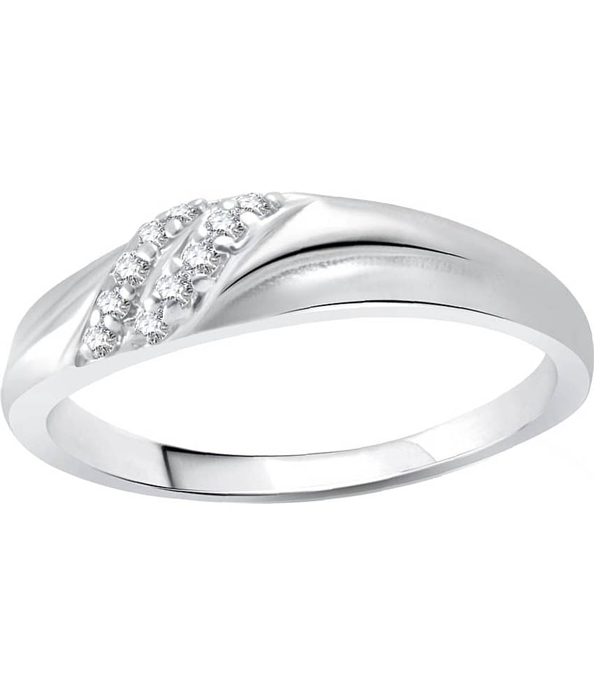 Vighnaharta Simple & Delicate CZ Rhodium Plated  Ring