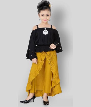 Cherry Tree Pack of 1 Girls Cotton Blend Top With Pants ( Yellow )