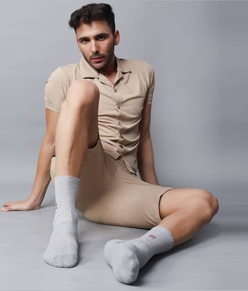 Dollar - Cotton Men's Solid Light Grey Mid Length Socks ( Pack of 5 )