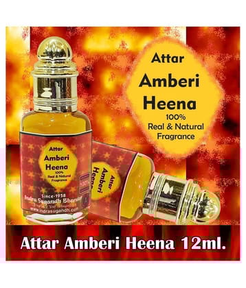 INDRA SUGANDH BHANDAR Attar For Men|Women Amberi Heena Real Kannauji Itra Perfume 24 Hours Long Lasting Fragrance 12ml Rollon Pack
