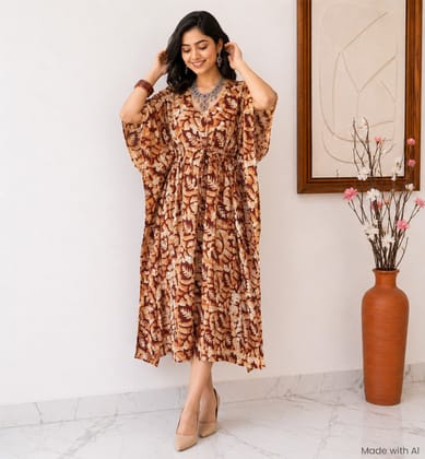 Handcrafted Batik Print Rayon Cotton Kaftan 