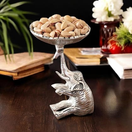 Dreamkraft Decorative Metal Elephant Dry Fruit Bowl Showpiece (Silver, 11 X 11 X 17 CM) Dreamkraft Decorative Metal Elephant Dry Fruit Bowl Showpiece (Silver, 11 X 11 X 17 CM)