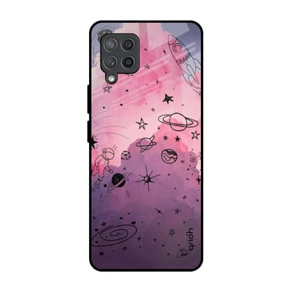 Space Doodles Glass Case for Samsung Galaxy M42