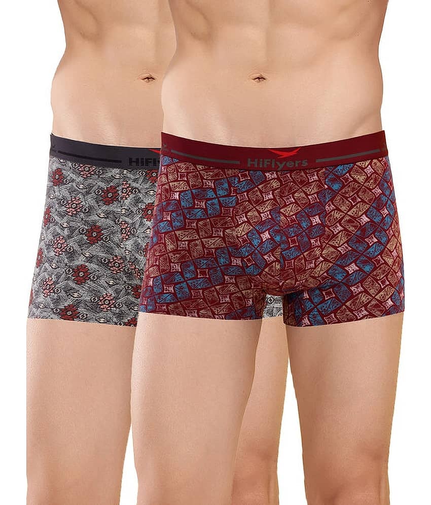Hiflyers Pack of 2 Cotton Blend Trunks For Men's ( Grey )