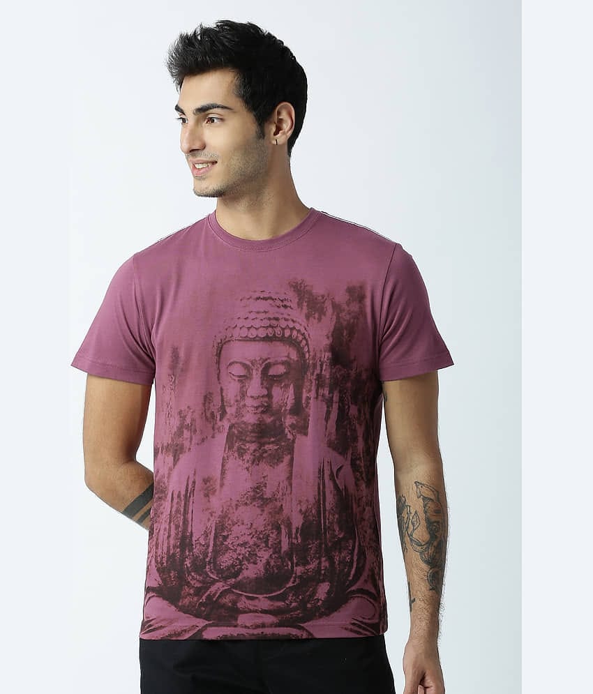 Huetrap Pack of 1 Cotton Regular Fit Men's T-Shirt ( Maroon )