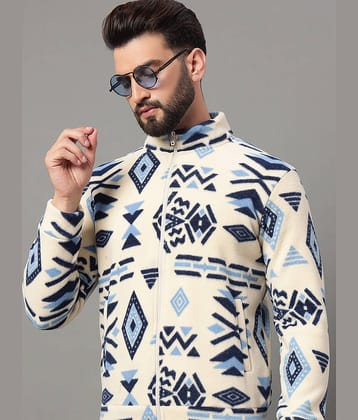 OGEN Polyester High Neck Men's Sweatshirt - Cream ( Pack of 1 )