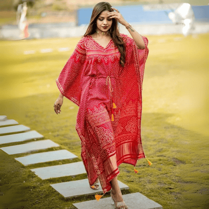 Exquisite Red Kaftan Design and Eye Catching by GlamaStitch-Free Size Up To XXL-44
