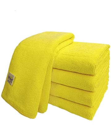 SOFTSPUN Microfiber Cleaning Cloths, 3pcs 40x40cms 340GSM Yellow! Highly Absorbent, Lint and Streak Free, Multi -Purpose Wash Cloth for Kitchen, Car, Window, Stainless Steel, Silverware.