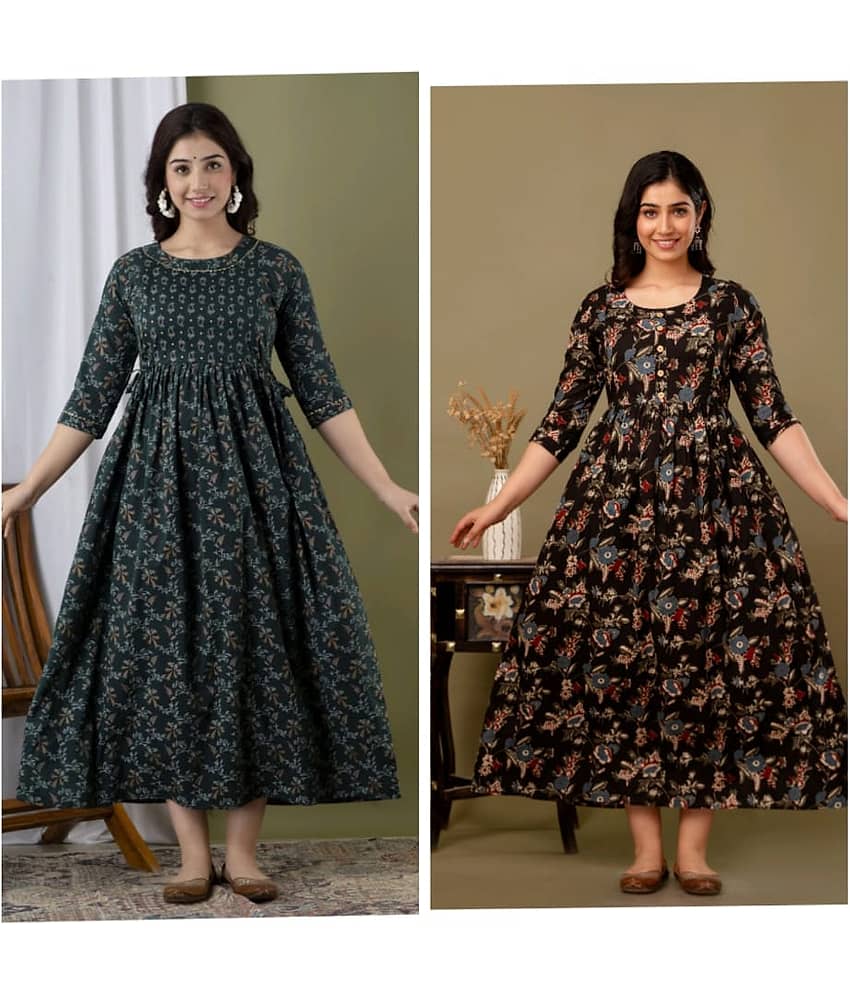 Nevisha Style Multi Color Cotton Maternity Kurta Pack of 2