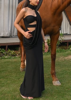 Selene Drape Dress-XXS