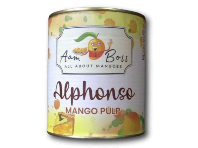 AamBoss Premium Alphonso Mango Pulp | Aamras (850g) GI Tagged Mangoes from Sindhudurg Maharashtra