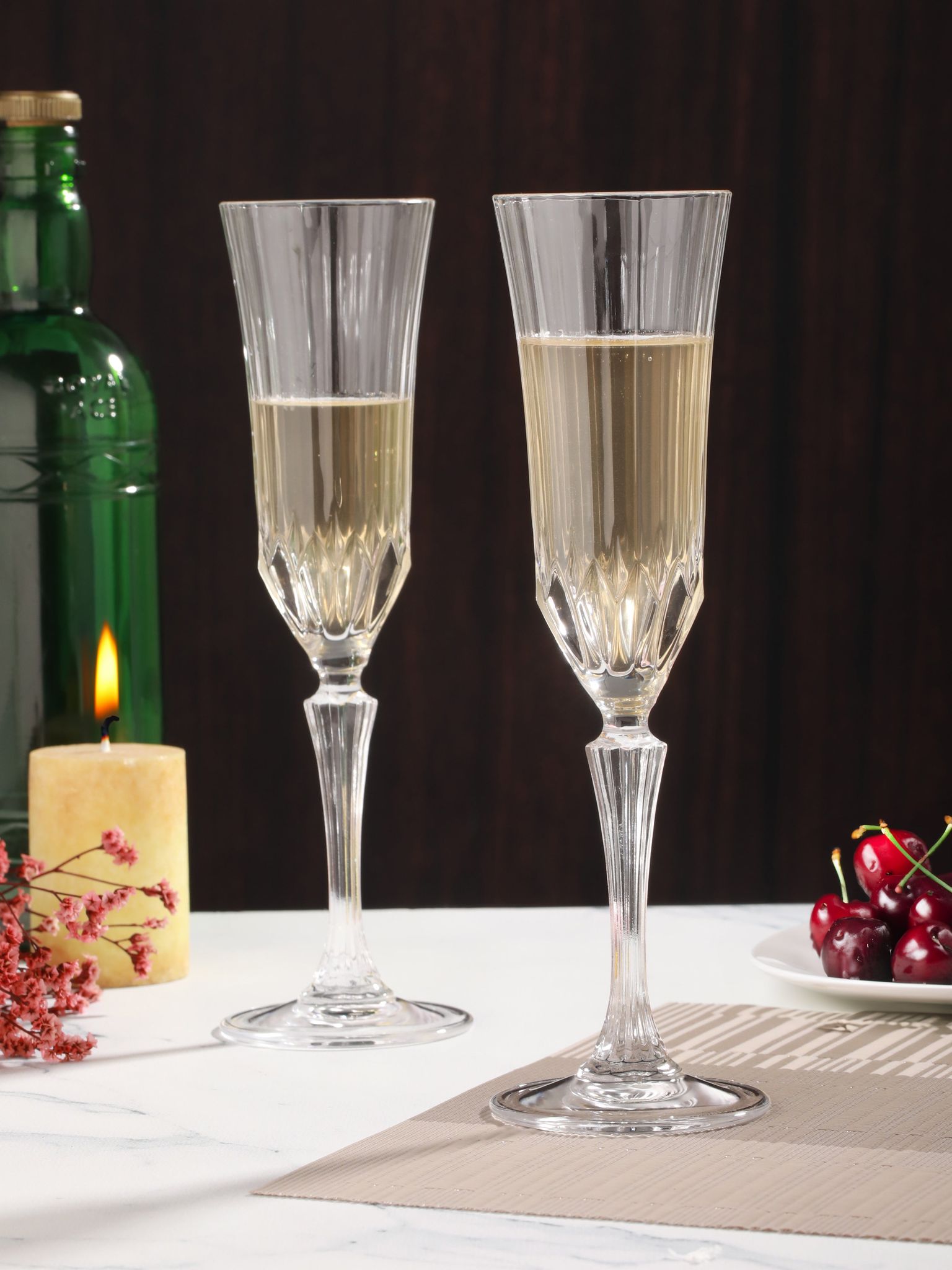 CELESTIAL SPARKLE CHAMPAGNE FLUTE GLASS (Pack Of 4)