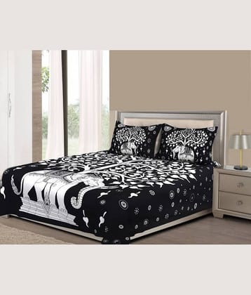 Bombay Spreads Cotton King Bedsheet ( Black )