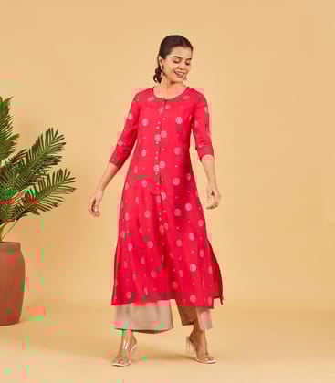Raspberry Pink Kurta-L / Pink