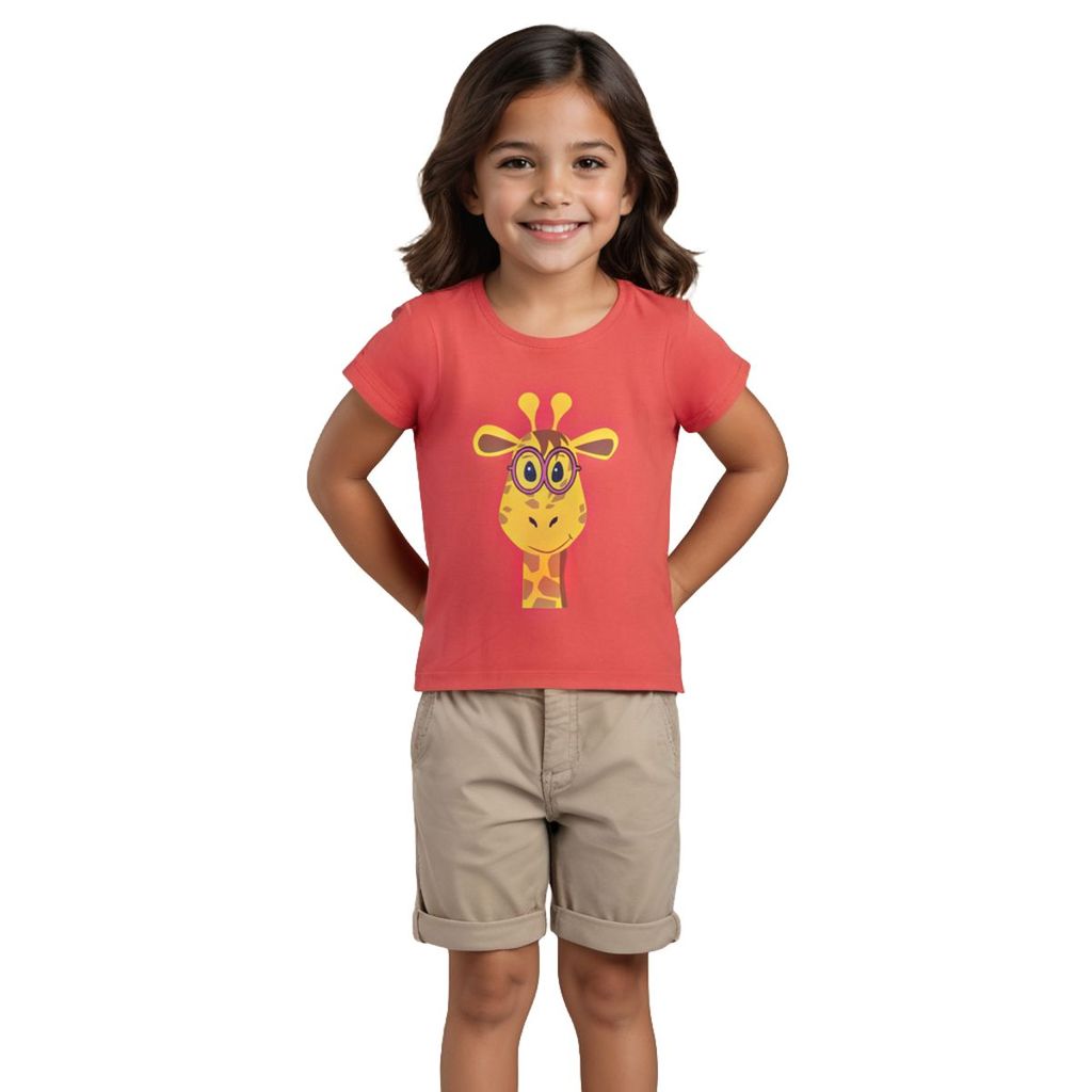Chic Kids Girls T shirt Cotton Hibiscus Red Giraffe 2025 at ShopCircuit | ONDC Chic Kids Girls T shirt Cotton Hibiscus Red Giraffe 2025 at ShopCircuit | ONDC