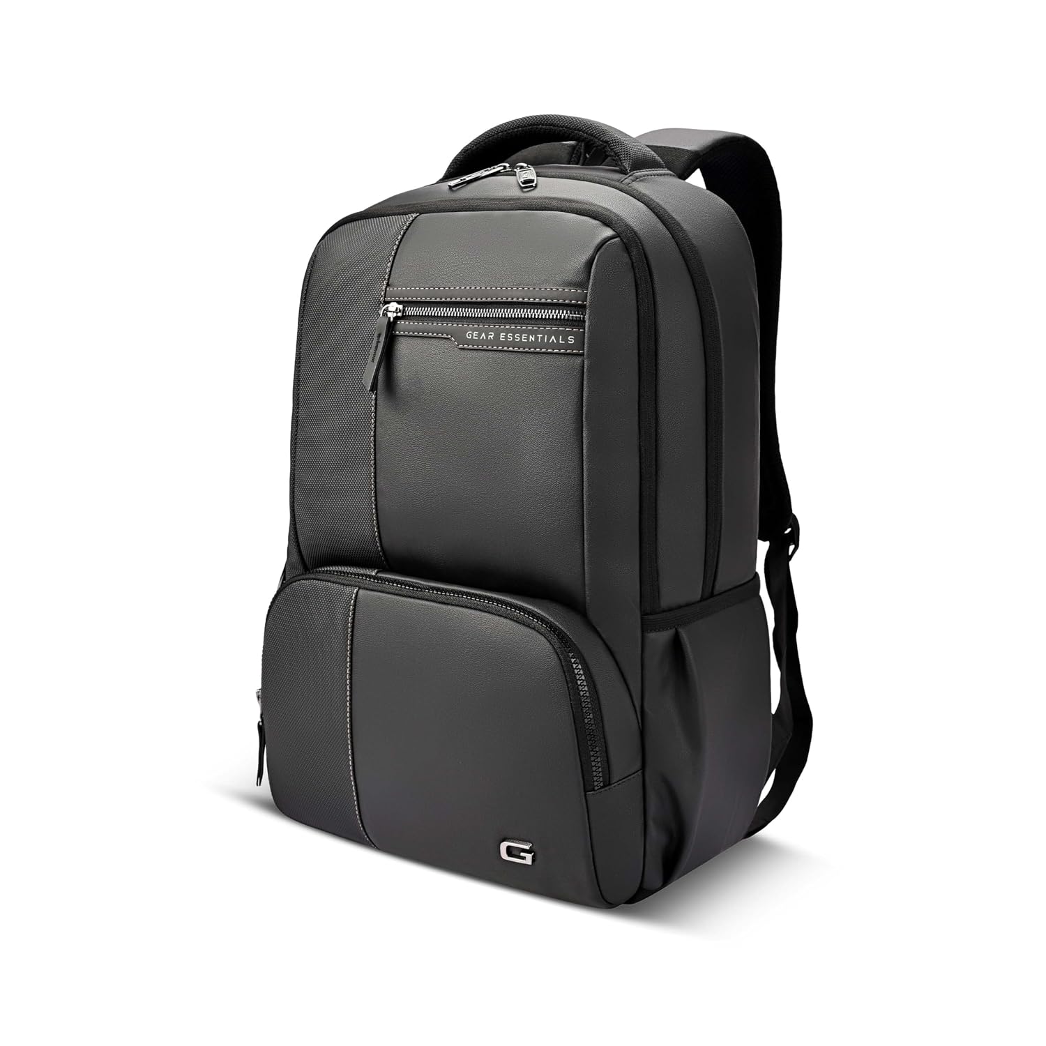 Vintage 4 19"/29L anti theft faux leather Medium Water Resistant Laptop Backpack/Casual Backpack/Daypack/Travel Backpack/College Bag For Men/Women(Pitch Black-Black)