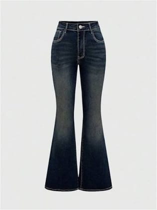 High-Waisted Flared Denim Jeans