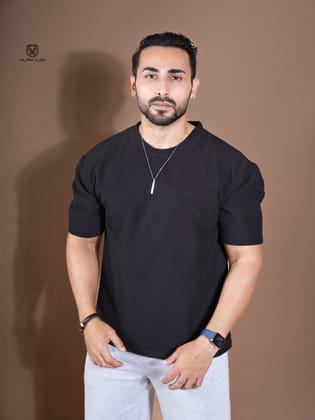 Eternals Oversized Textured Stretchable Tshirt Black-Small / Black / Eternals Oversized Textured Stretchable Tshirt