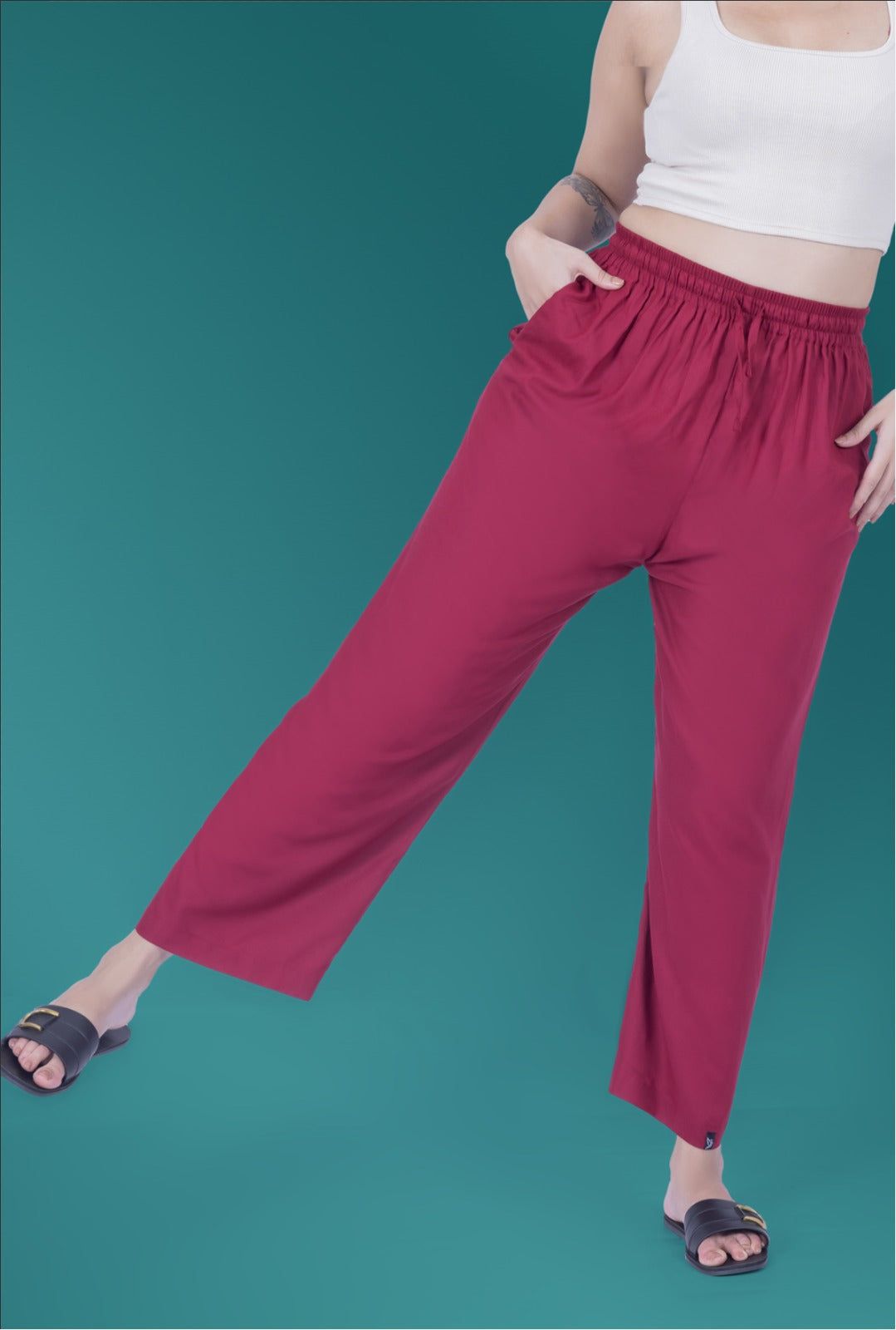 Viscose Kurti Pant - Pink-S / Pink Paradise