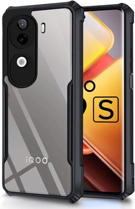 PLUGTECH Slim Shockproof Case | Matte Black Soft | Drop Protection | Precise Cutouts | Premium Mobile Cover for iQOO Z9s 5G