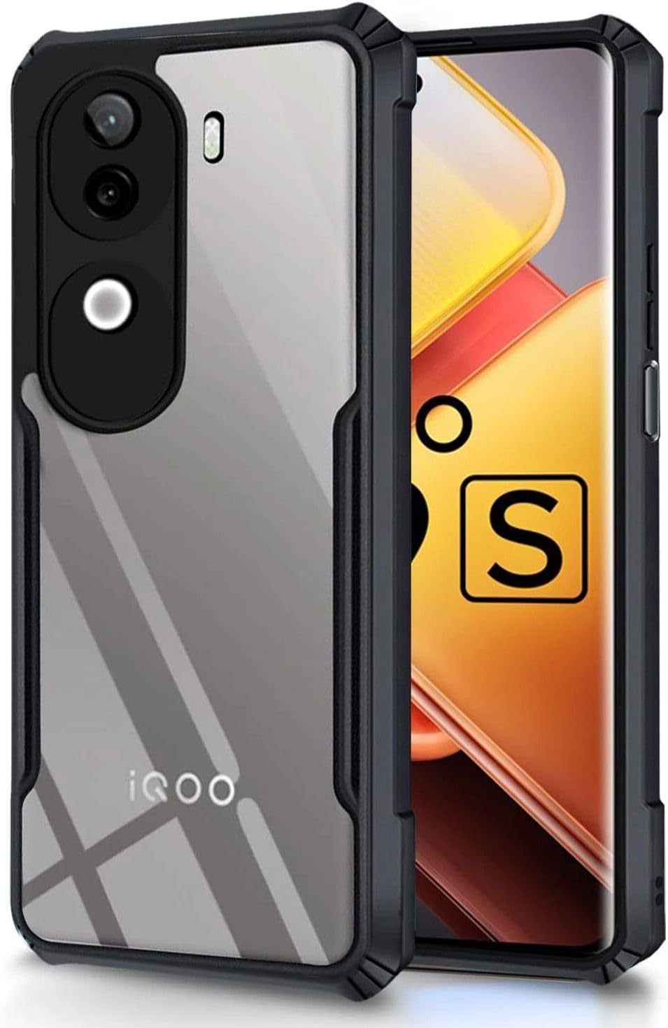 PLUGTECH Slim Shockproof Case | Matte Black Soft | Drop Protection | Precise Cutouts | Premium Mobile Cover for iQOO Z9s 5G