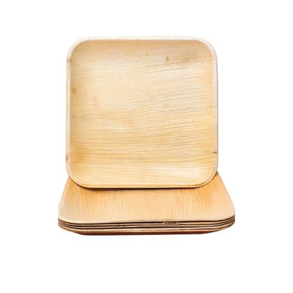 Coconut Leaf Square Plate 20 Pcs