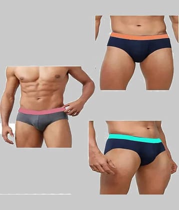 CAVENDRES Pack of 3 Cotton Blend Briefs For Men's ( Multicolor )
