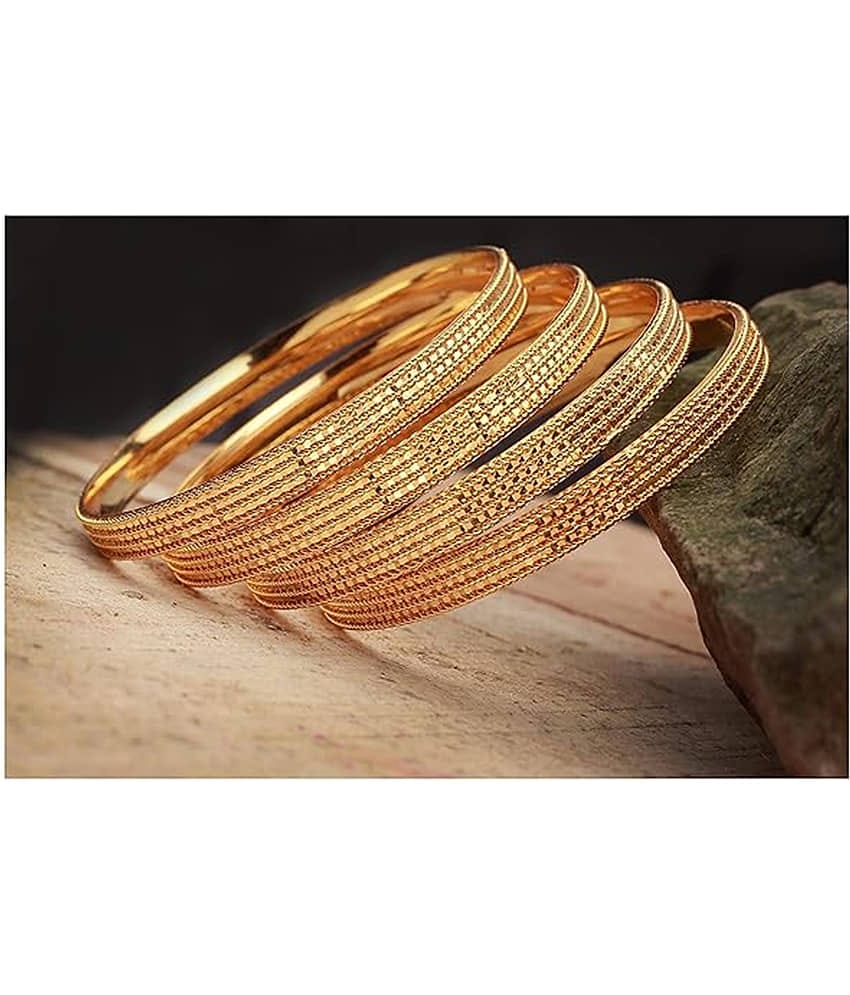 JFL - Jewellery For Less Gold Bangle Set ( Pack of 4 )