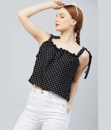 Chimpaaanzee Women's Crepe Crop Top ( Black )