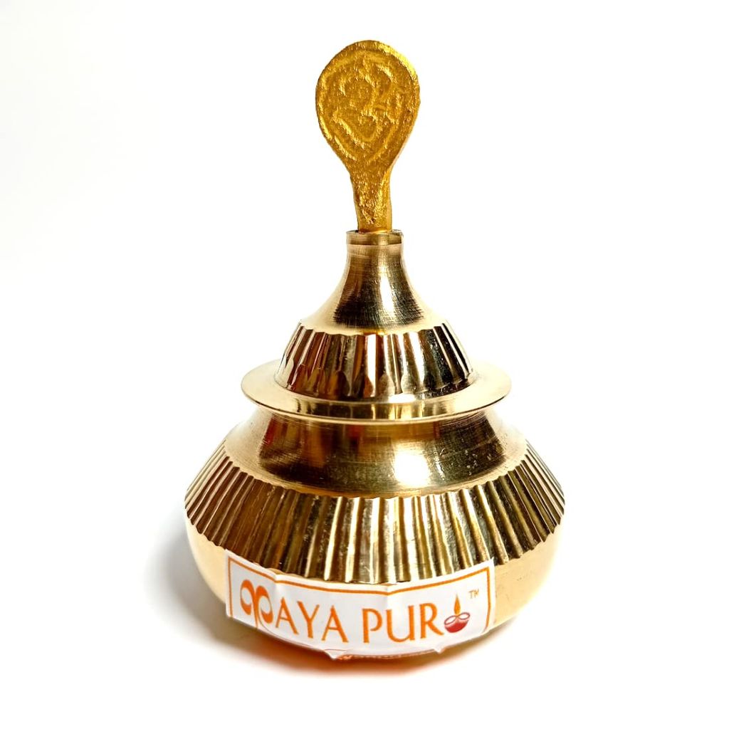 MAYAPURI Pital Sindoor Dibbi/Kumkum/Golden Sindur Box with Stick, Standard Size - Pooja Needs | Buy online on ZillyBuy
