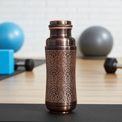 Pure Copper Water Bottle 900 ML | Healthy Ayurvedic Drinking Bottle , Height : 10.5 Inch (BCMAS171 A)