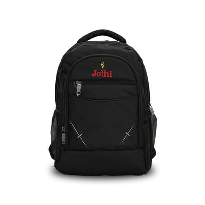 Jothi Pro Pack Heavy Duty Multi-Purpose Backpack | 35L Travel, Office & School Bag | Water-Resistant Polyester | Padded Laptop Compartment | Adjustable Shoulder Straps | Multiple Pockets (Charcoal Grey, Navy Blue, Jet Black)