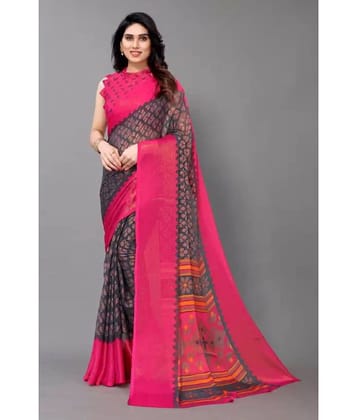 Sanjana Silks Brasso Printed Saree With Unstitched Blouse Piece ( Grey )
