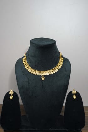 Gold Plated Necklace with Earring