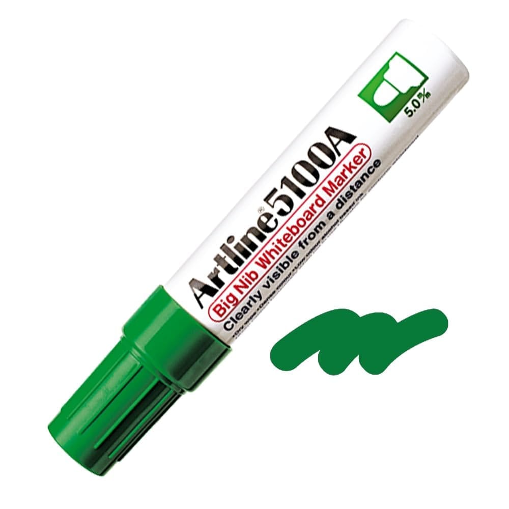 Artline 5100A Big Nib Whiteboard Marker Pack of 12 (Green Colours) | Popular Choice For Writing On Whiteboards