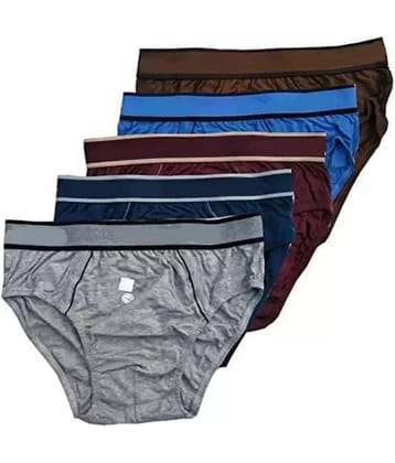PUSHPADANT FASHION WEAR Pack of 5 Cotton Blend Briefs For Men's ( Multicolor )