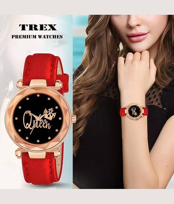Trex Red PU Analog Men's Watch