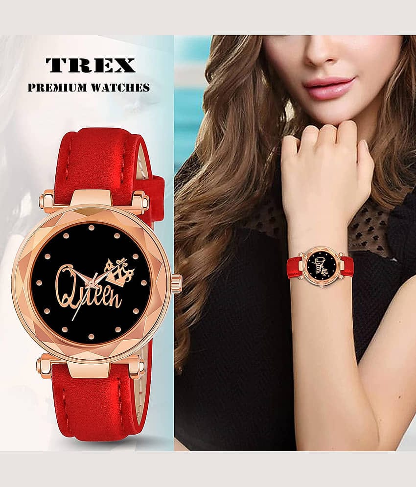 Trex Red PU Analog Men's Watch