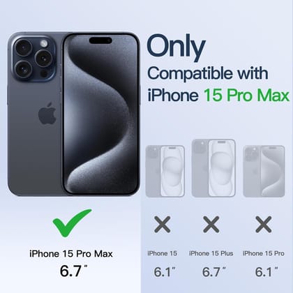 Plugtech TPU Designed for iPhone 15 Pro Max Luxury Electroplating Case [Magnetic MagSafe] [Integrated Lens Protection] Back Cover Case for iPhone 15 Pro Max (Blue)