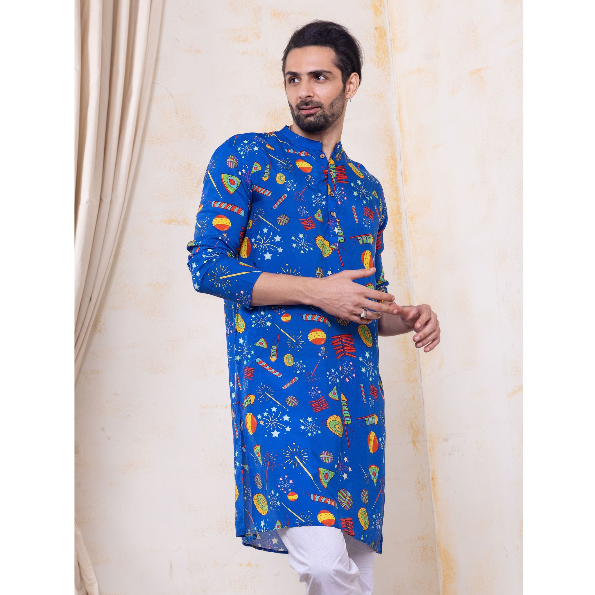 Viscose Silk Men's Kurta | Phooljhari-Small