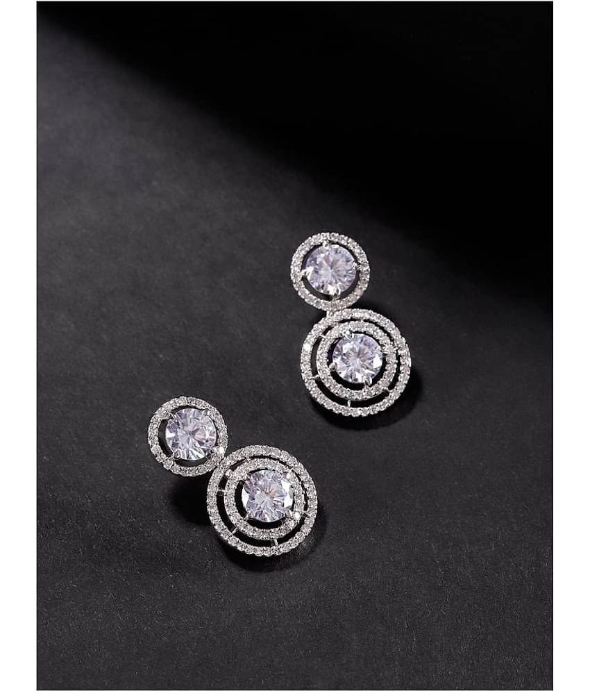 Priyaasi - Silver Drop Earrings ( Pack of 1 )