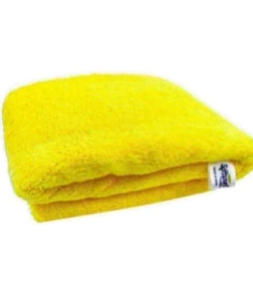 SOFTSPUN - Microfibre Yellow Solid Bath Towel ( 60x120 ) cm 375 -GSM ( Pack of 1 )