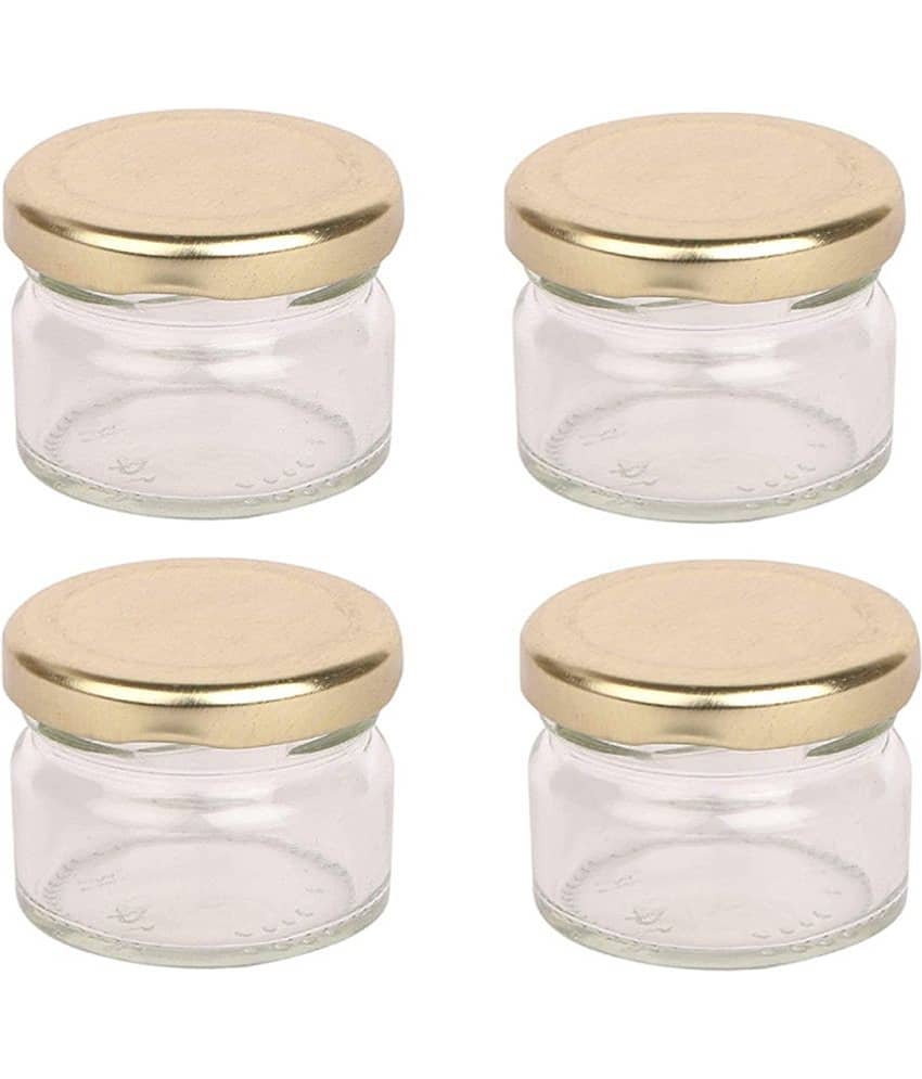 Somil - Storage Container Glass Transparent Spice Container ( Set of 4 )