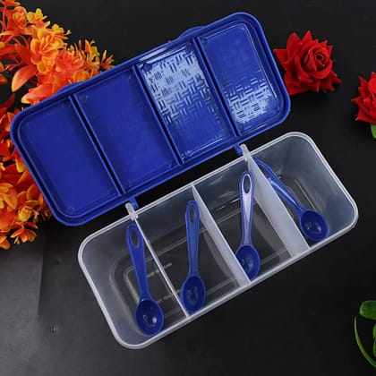 Kitchen Multipurpose Air-tight 4 Sections Storage Containers - Masala Box (1 Set)