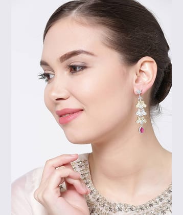 YOUBELLA Pink Danglers Earrings ( Pack of 1 )
