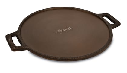 Sayti RK Pre-Seasoned Cast Iron Tawa for Dosa| Induction Friendly |30cm/12Inches | Nonstick, Pre-Seasoned Tawa, 100% Pure & Toxin-Free, No Chemical Coating, Black