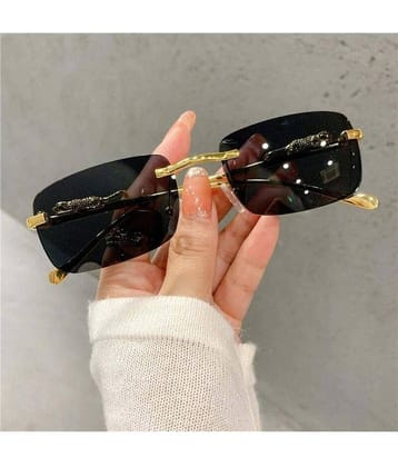 mahek accessories Black Rectangular Sunglasses ( Pack of 1 )