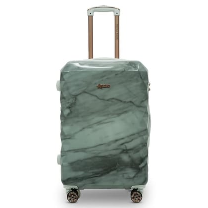 AMERICAN TRAVELLER Marble 2.0 Trolley Bag | Polycarbonate Hard Shell | Marble Finish with Gold Accents | 360 Spinner Wheels | TSA Lock | Travel Luggage | Polycarbonate Suitcase (20, Grey)